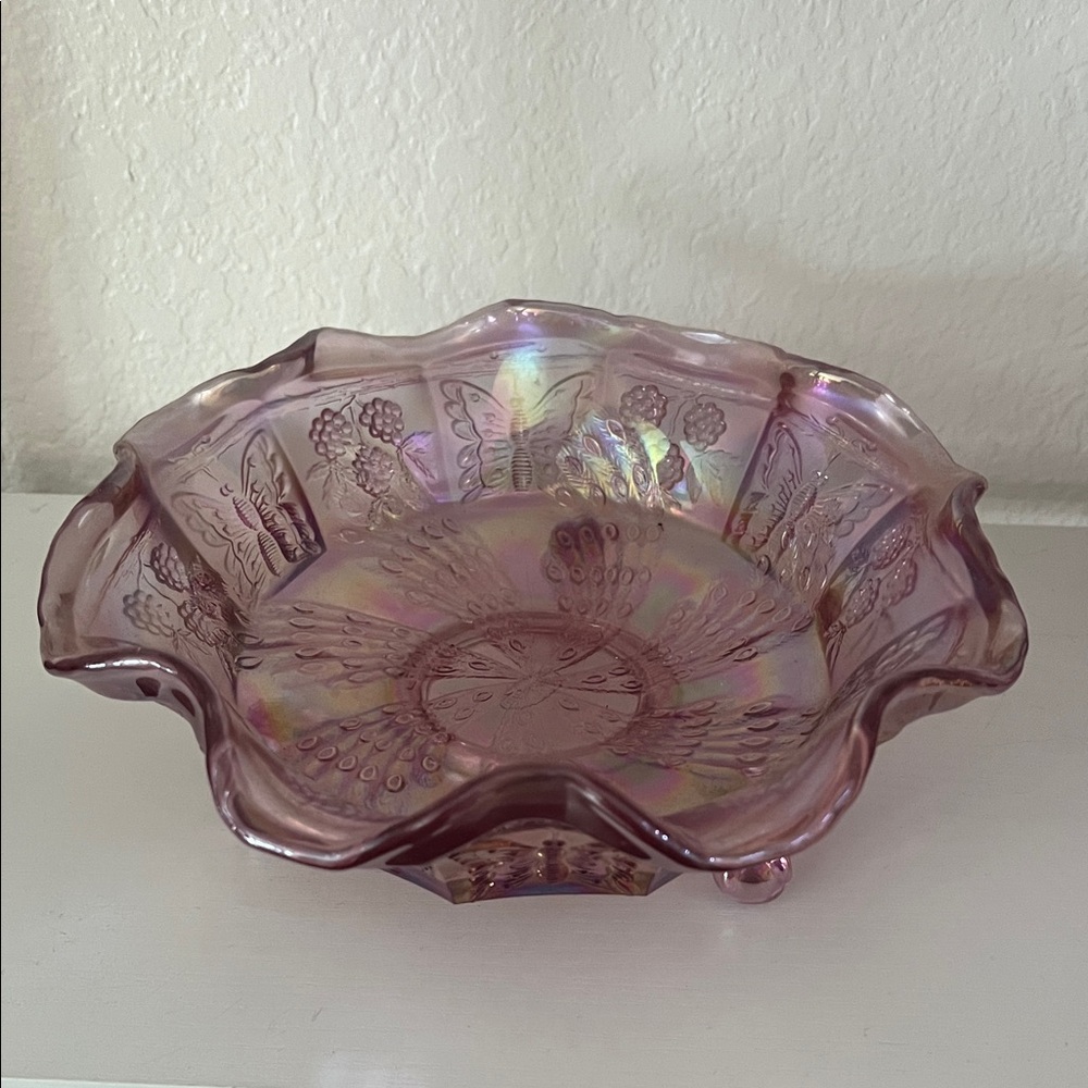 Iridescent Fenton Purple Glass Bowl